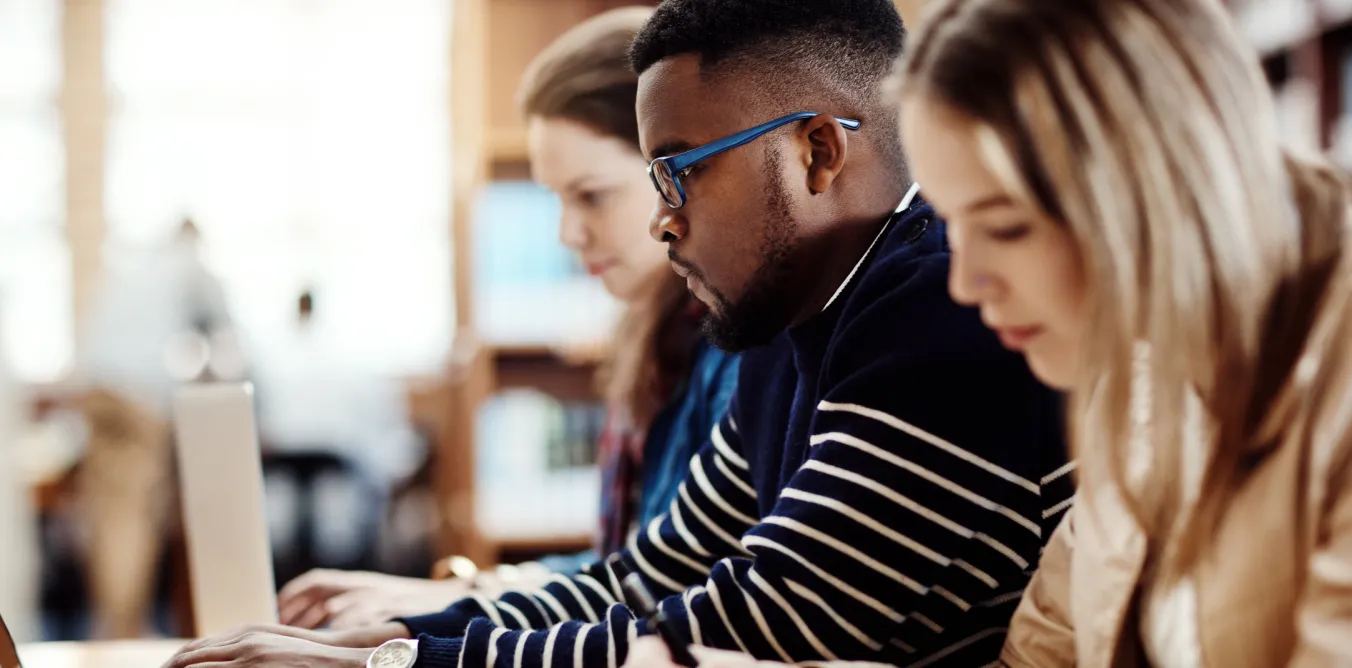 Photo of students studying together