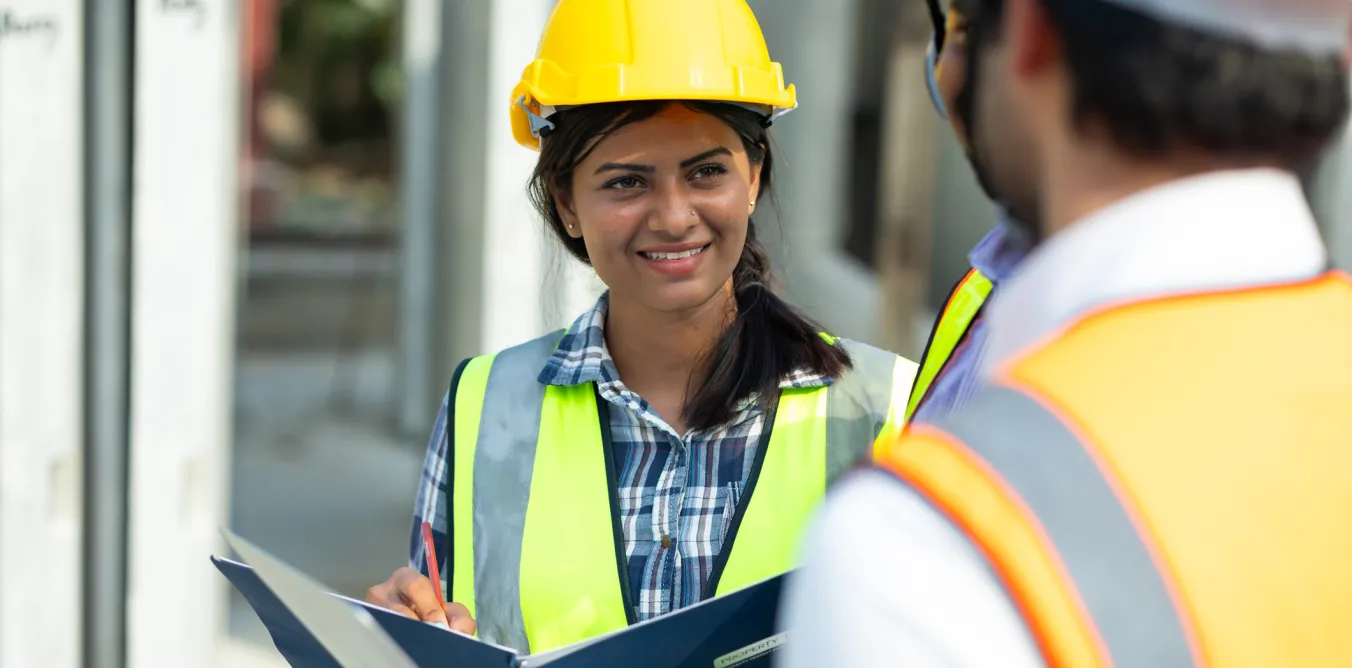 Woman leading on construction project