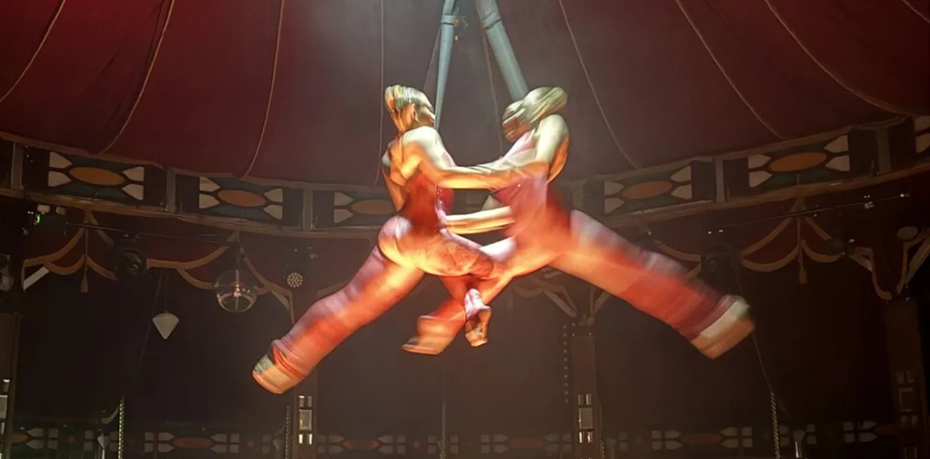 Photo of two aerial performers National Centre for Circus Arts showcase event
