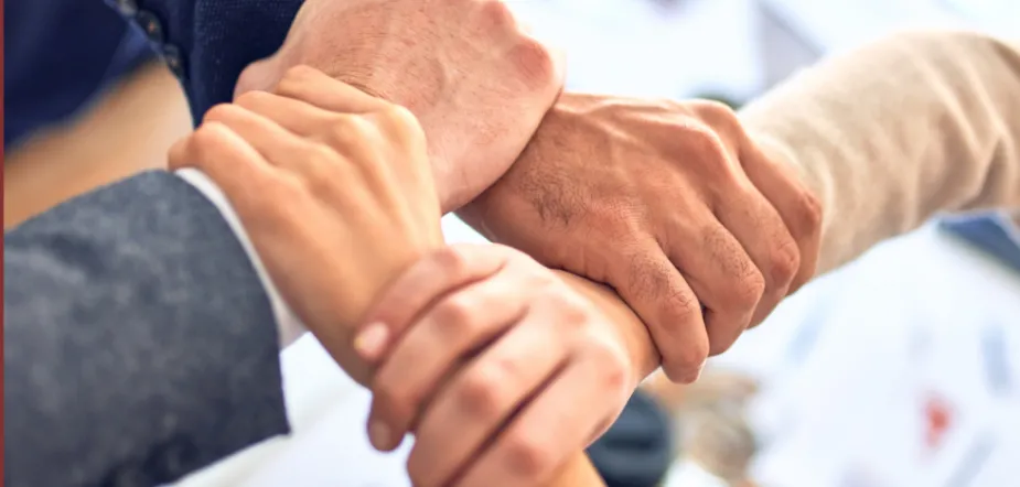 hands supporting each other