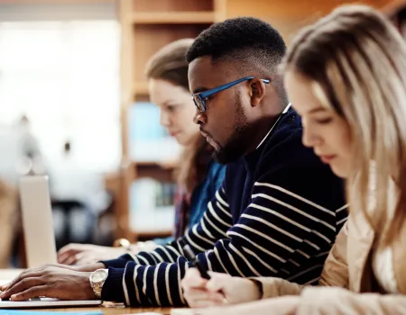 Photo of students studying together