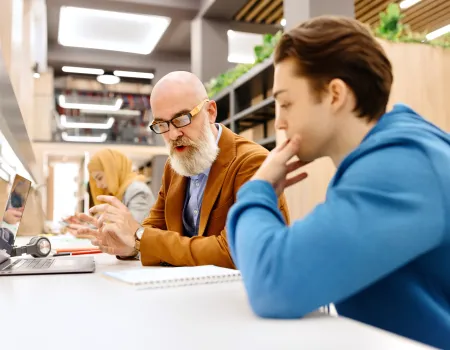 Tutor advising student