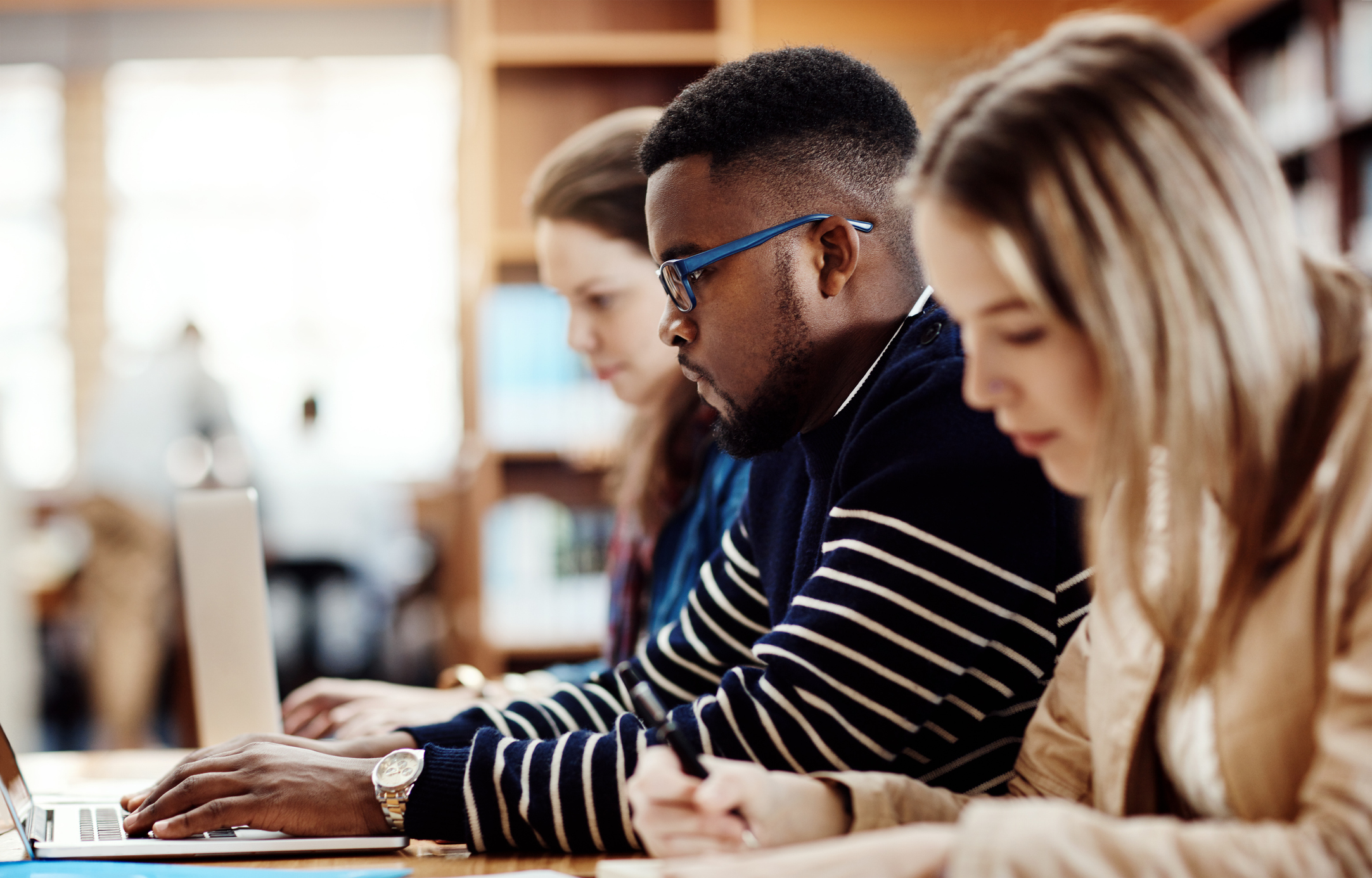 Photo of students studying together