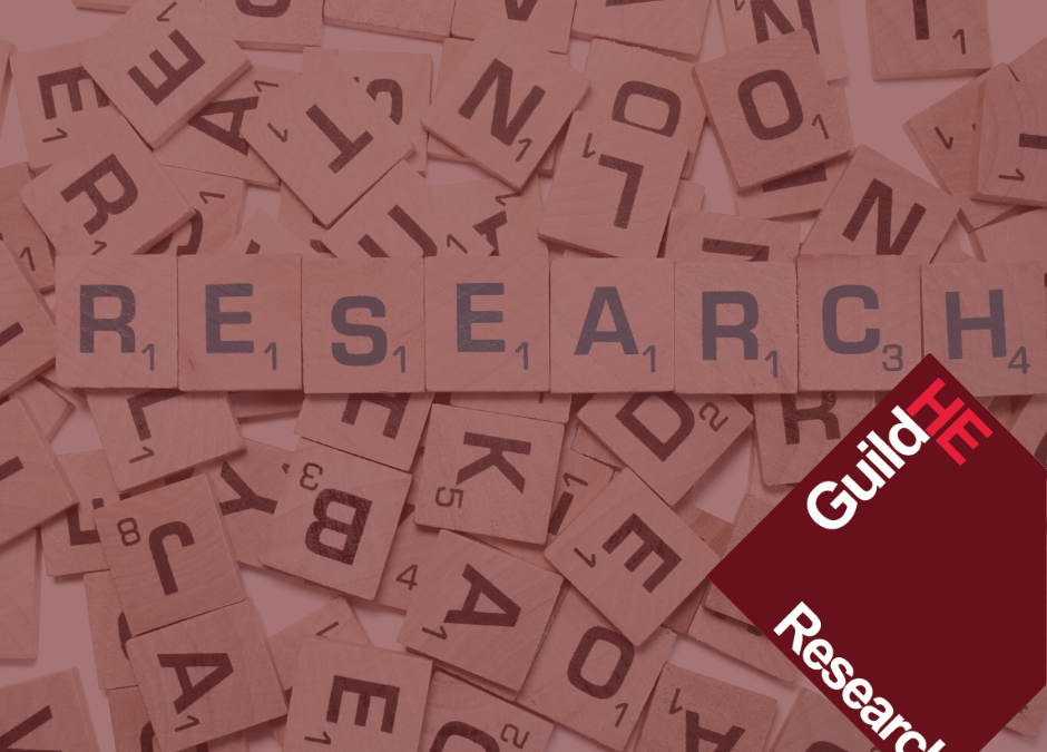 GuildHE research logo and in scrabble letters